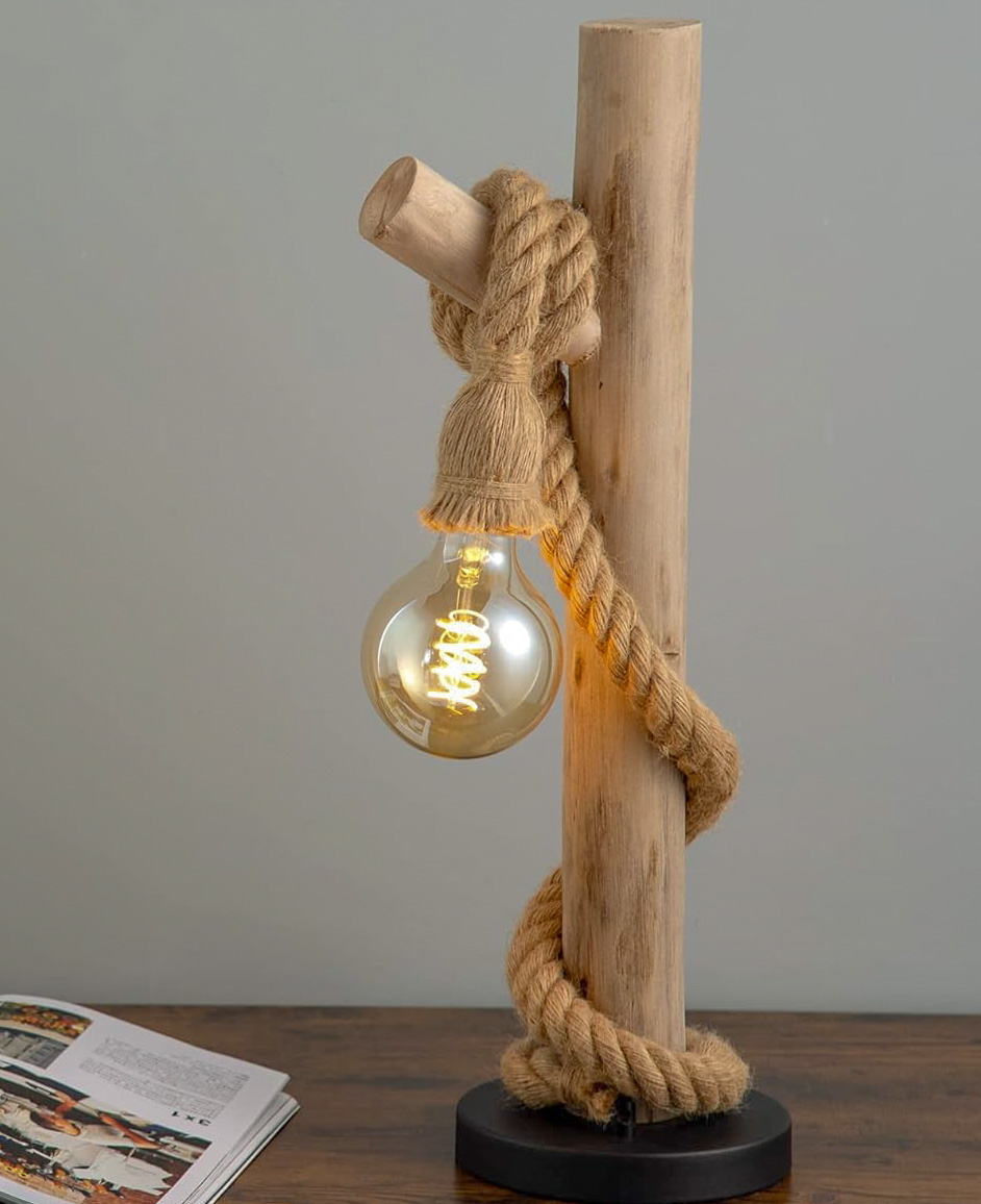 Lampe à poser en bois